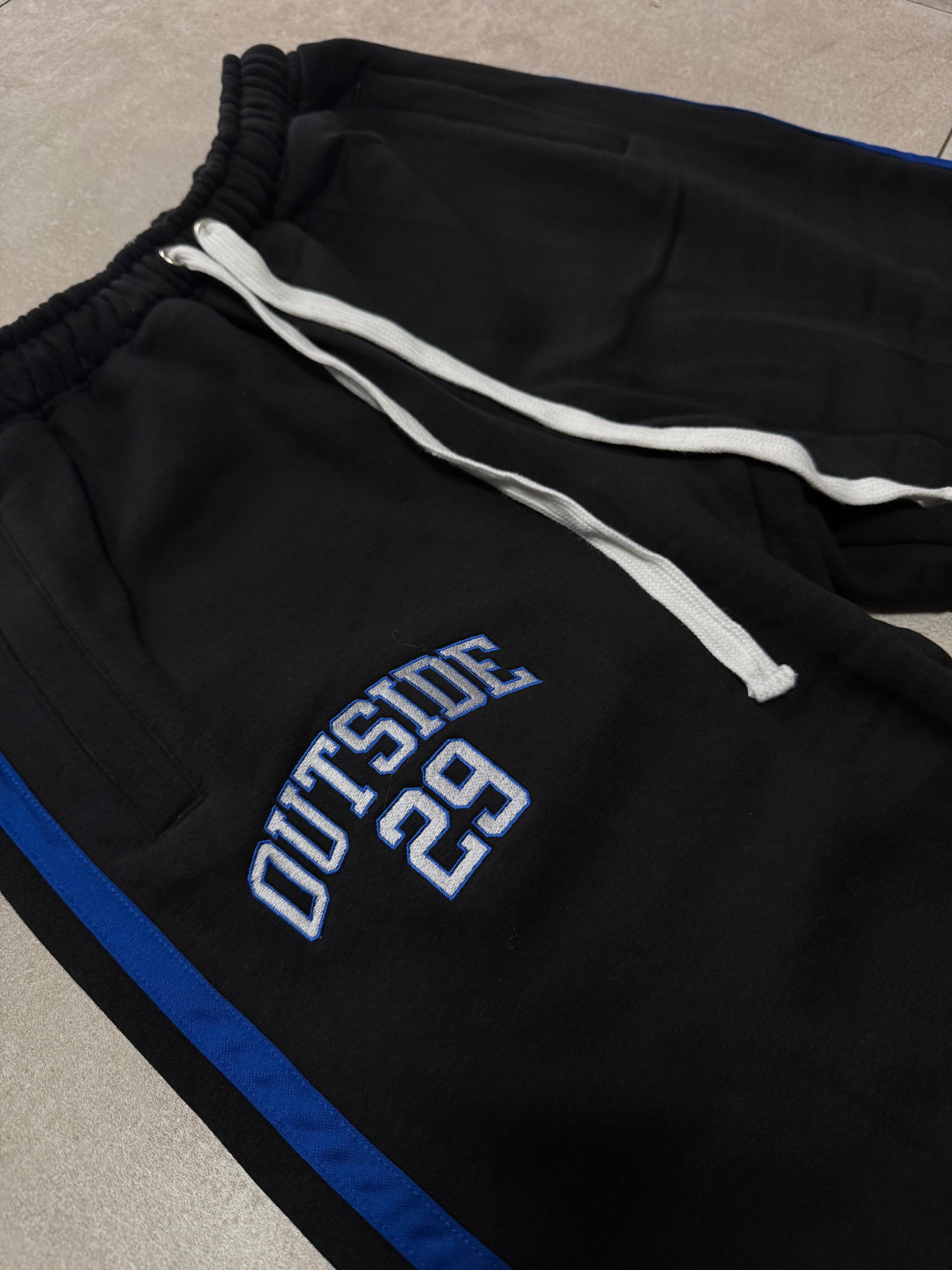 PANTS FLARED BLACK/BLUE