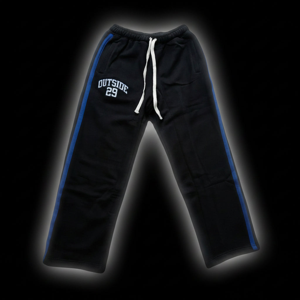 PANTS FLARED BLACK/BLUE