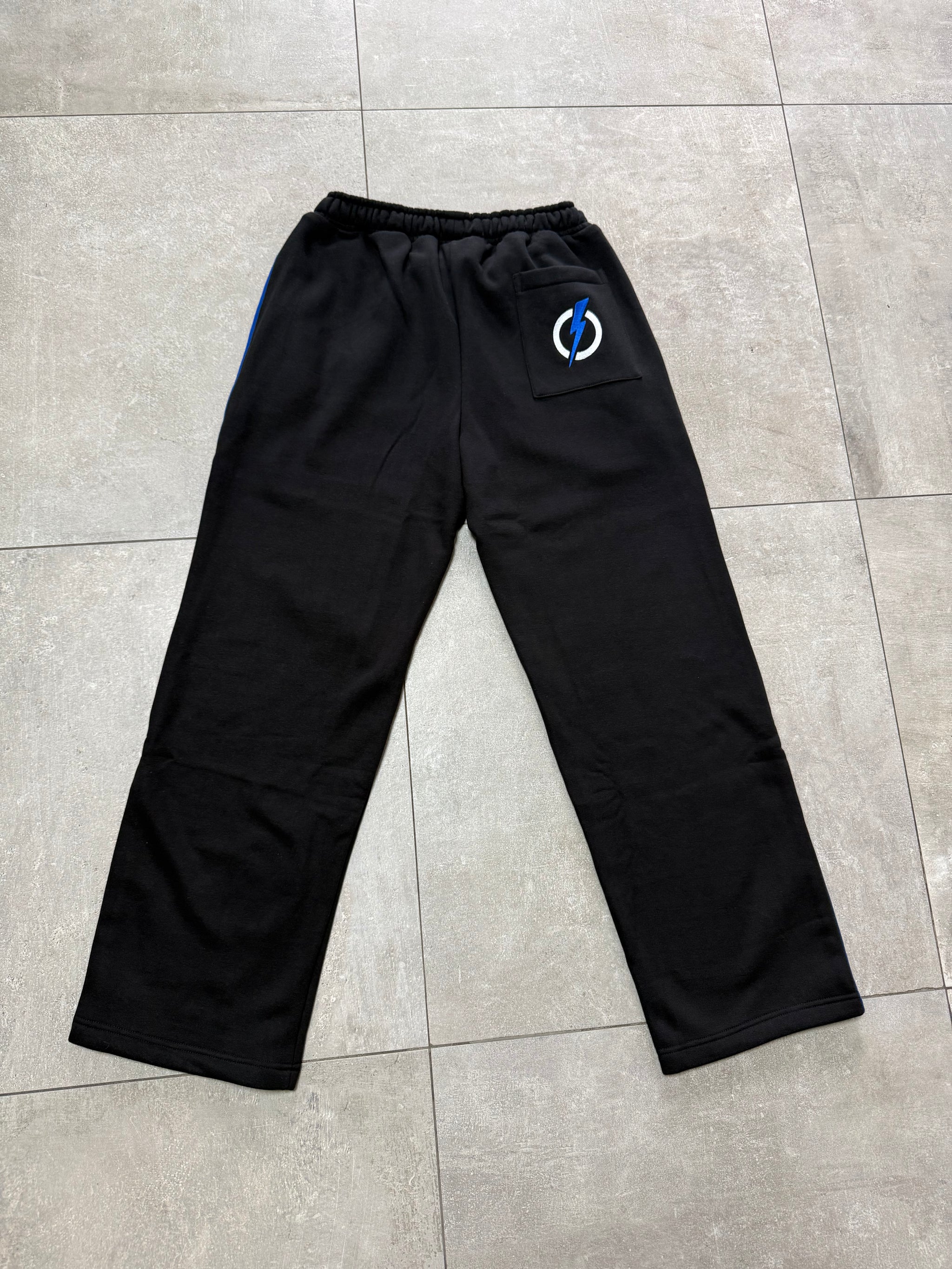 PANTS FLARED BLACK/BLUE