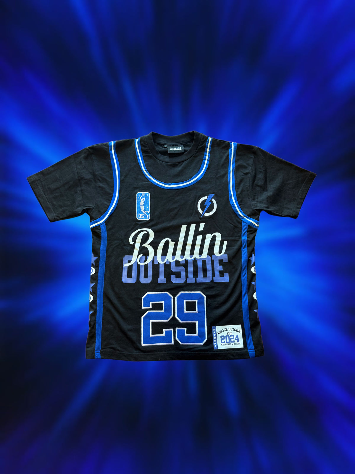 T-shirt BLACK/BLUE