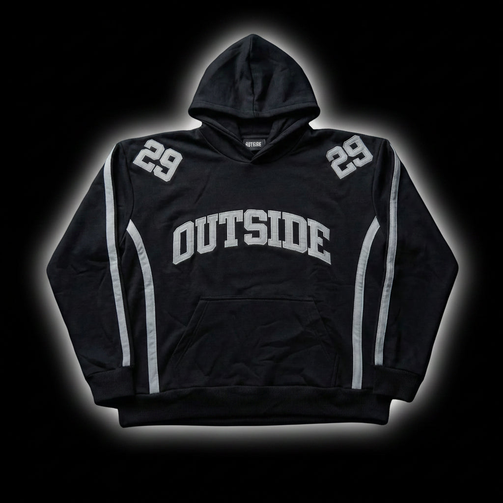29 HOODIE BLACK/WHITE